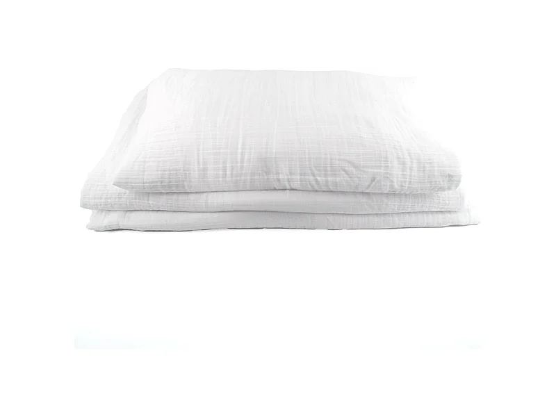 Housse de couette 260x240 cm double gaze de coton CASSIS Blanc