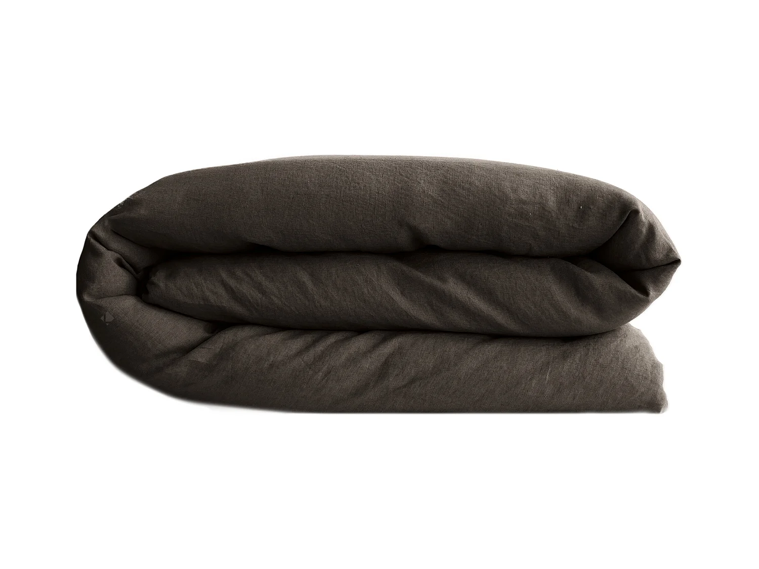 Housse de couette 260X240 cm lit queen size lin lavé SONATE noir Café