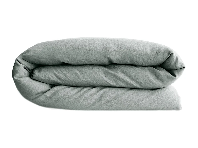 Housse de couette 240x220 cm lin lavé SONATE vert Lichen