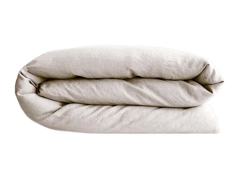 Housse de couette 240x220 cm lin lavé SONATE blanc Naturel