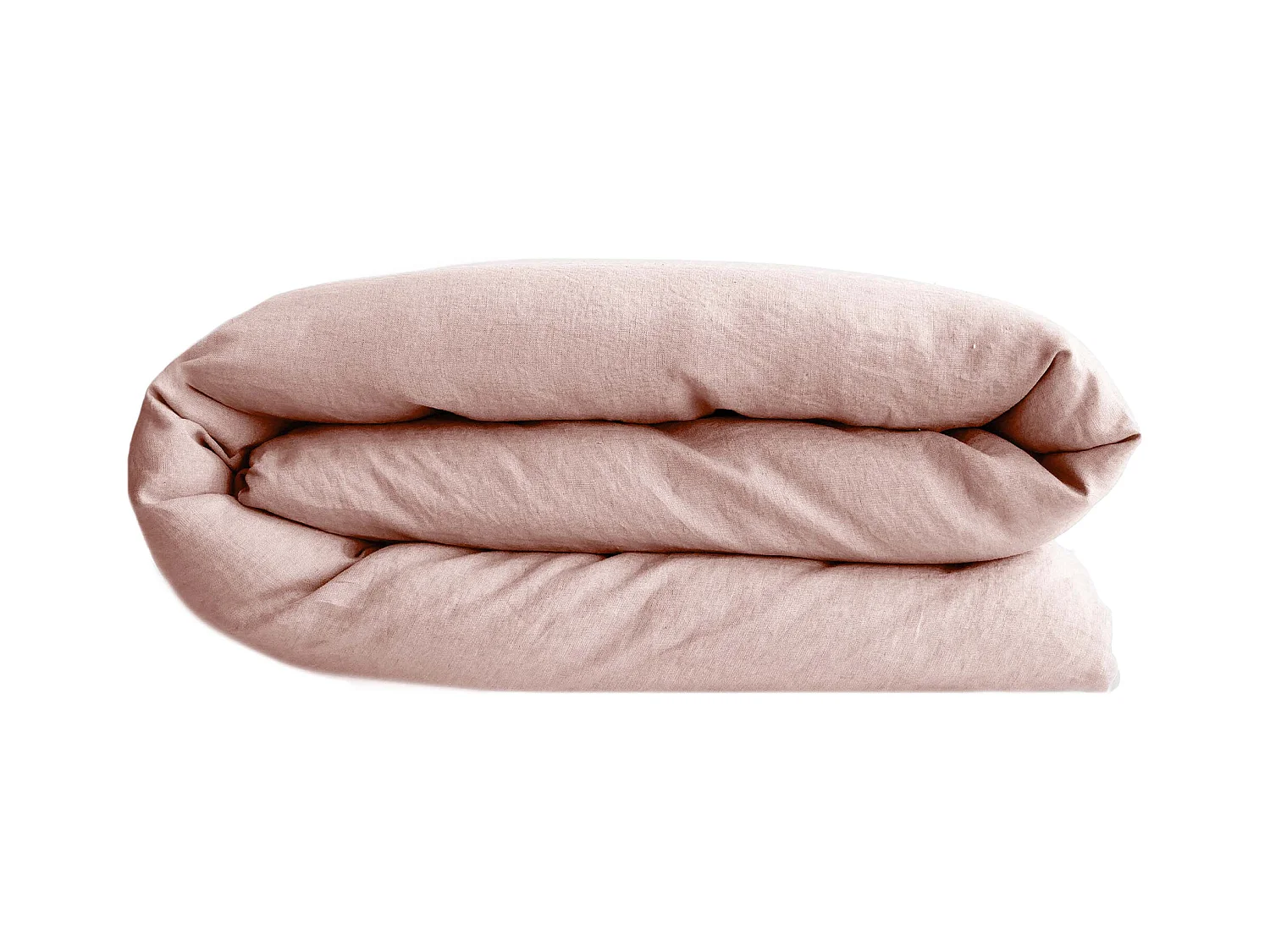 Housse de couette 260X240 cm lit queen size lin lavé SONATE Rose