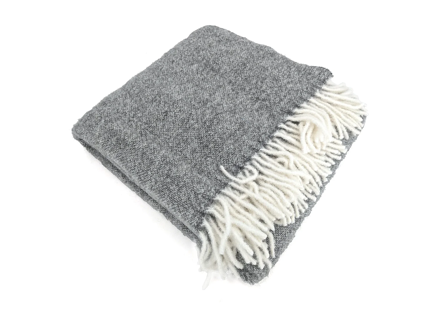 Plaid 130x180 cm LIMA en alpaga gris perle