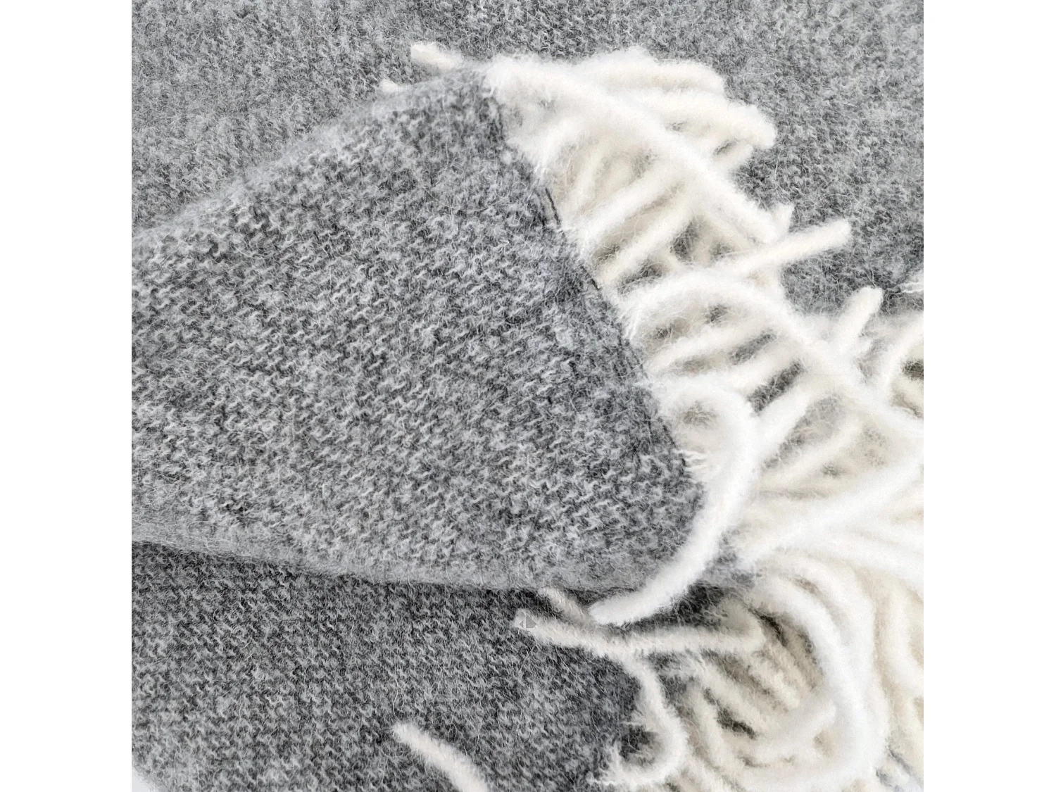 Plaid 130x180 cm LIMA en alpaga gris perle