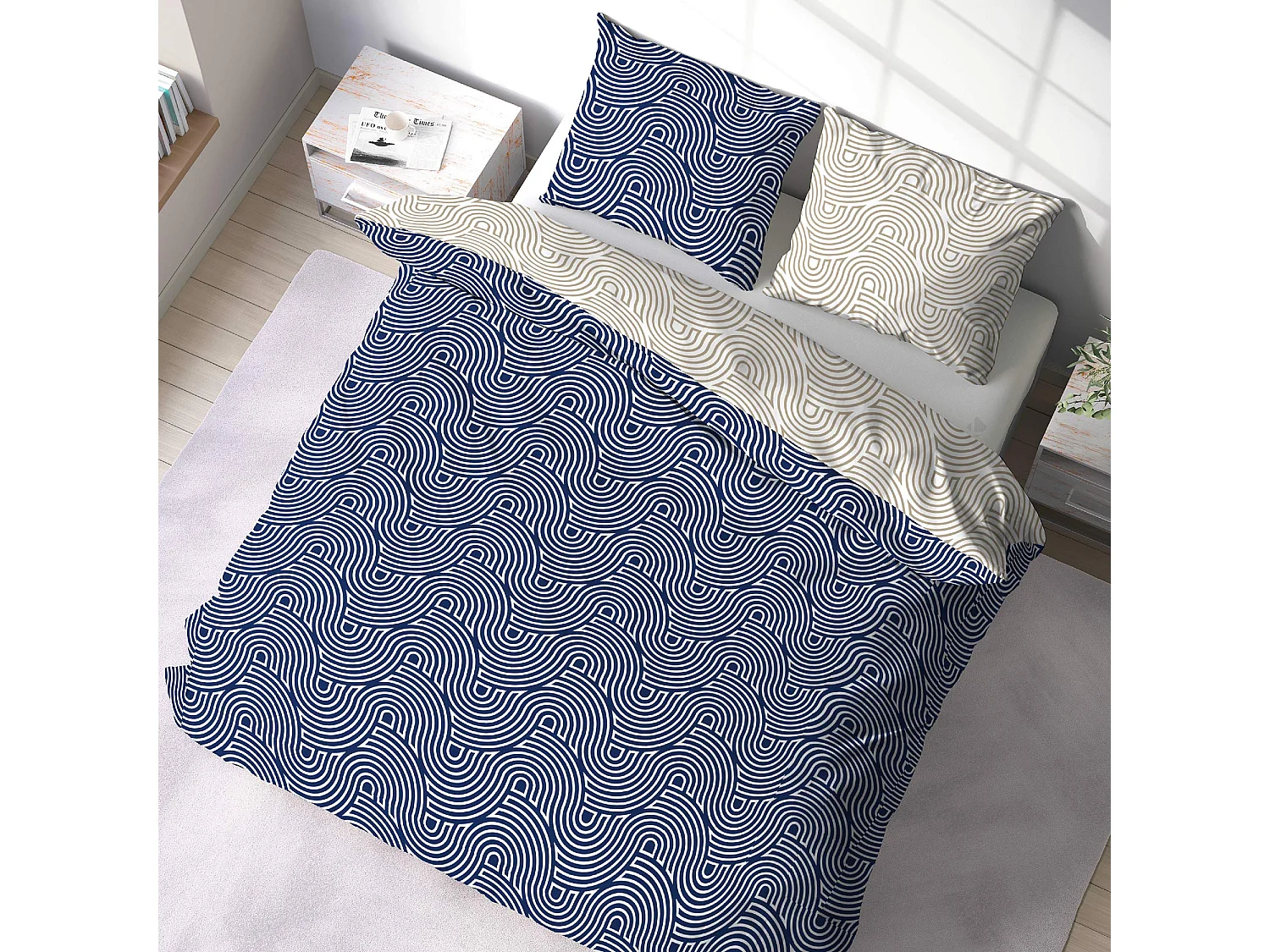 Parure de lit 3 pièces 240x220 ANIA 100% polyester microfibre