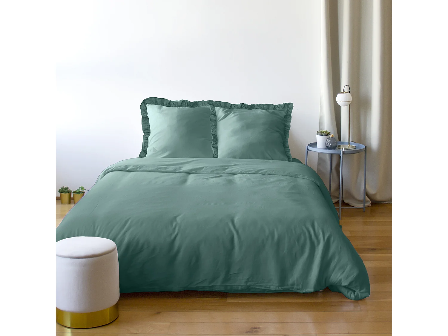 Parure de lit 240x220 FALBALA polyester microfibre Vert