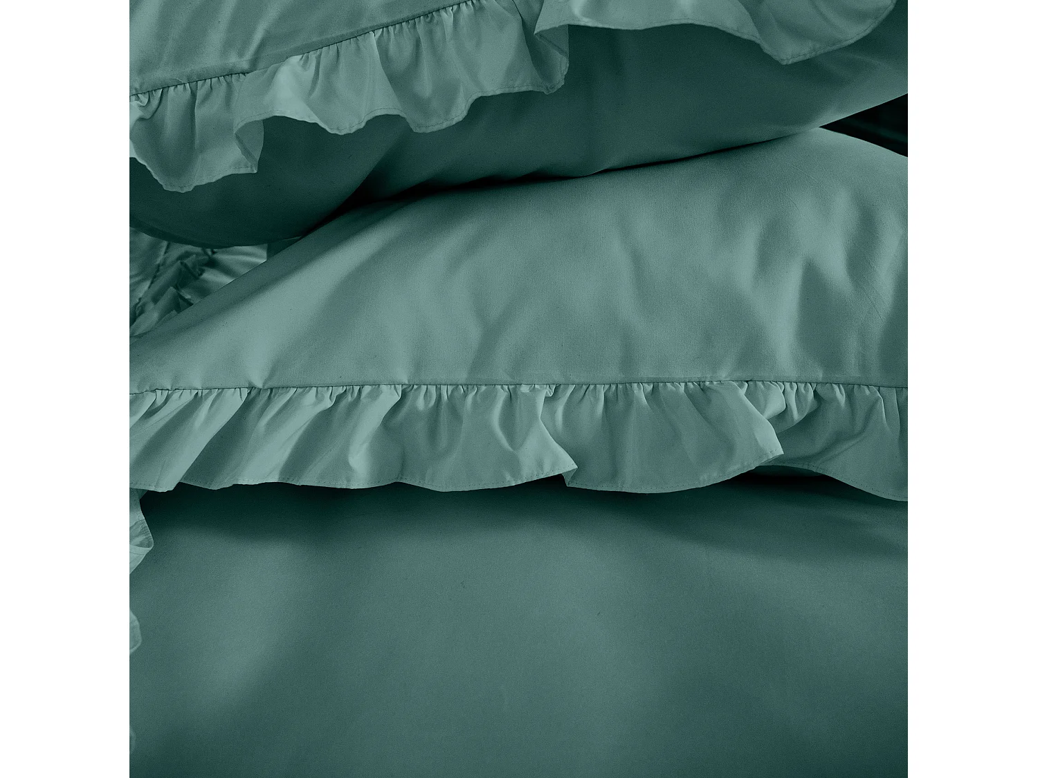 Parure de lit 240x220 FALBALA polyester microfibre Vert