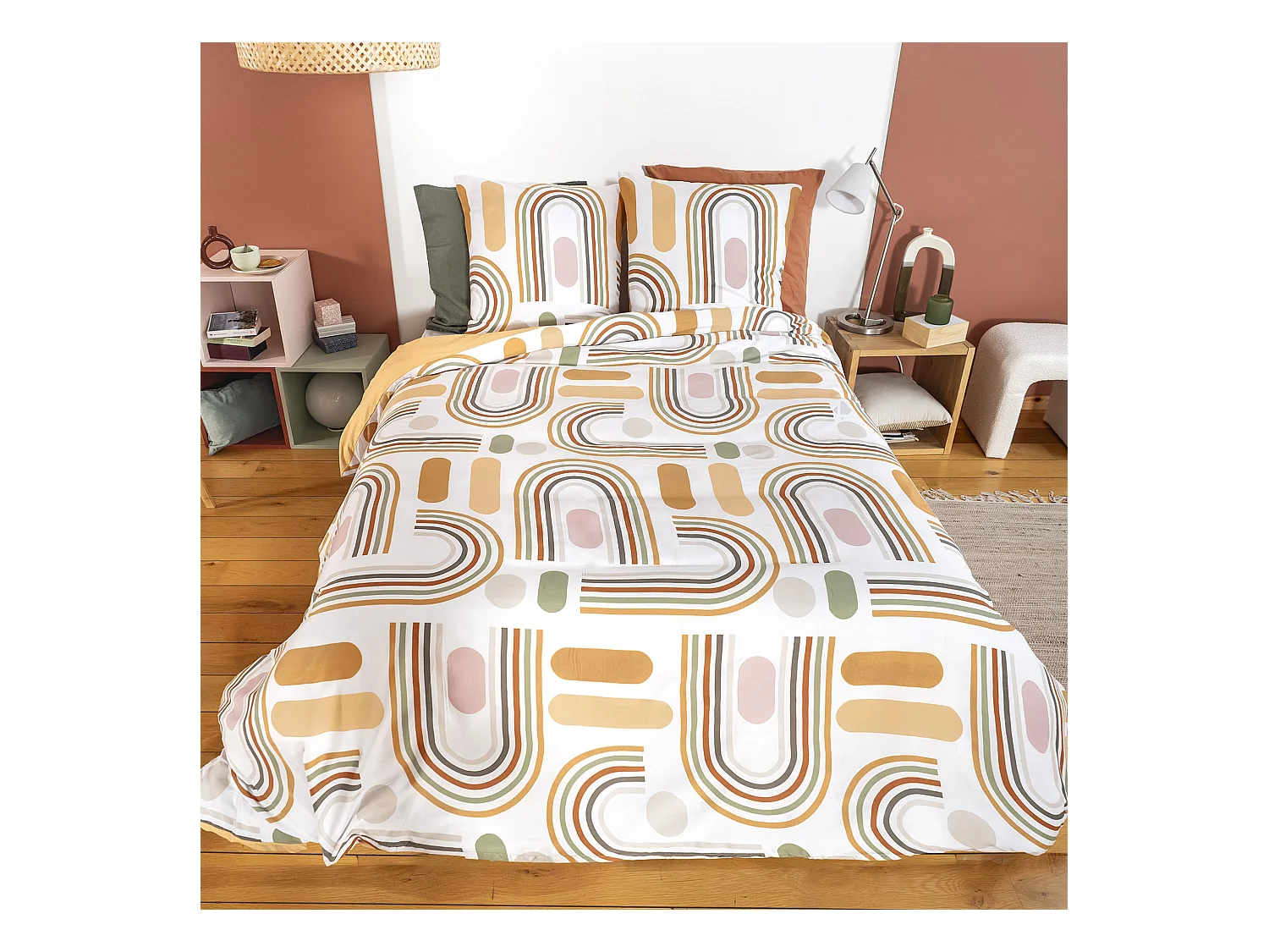 Parure de lit 3 pièces 240x220 KARTING 100% polyester microfibre