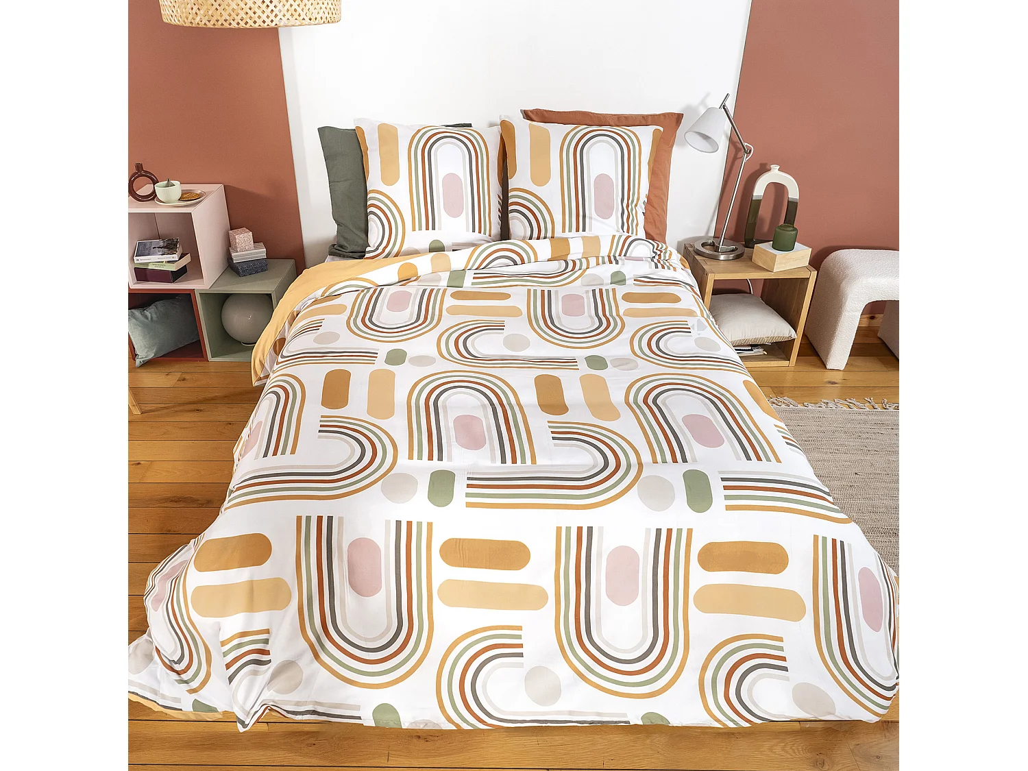 Parure de lit 3 pièces 240x220 KARTING 100% polyester microfibre