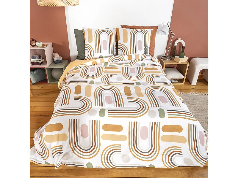 Parure de lit 3 pièces 240x220 KARTING 100% polyester microfibre