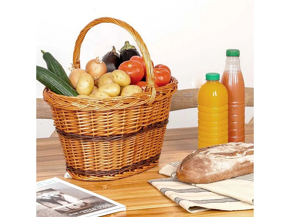 Panier de marché en osier buff 2