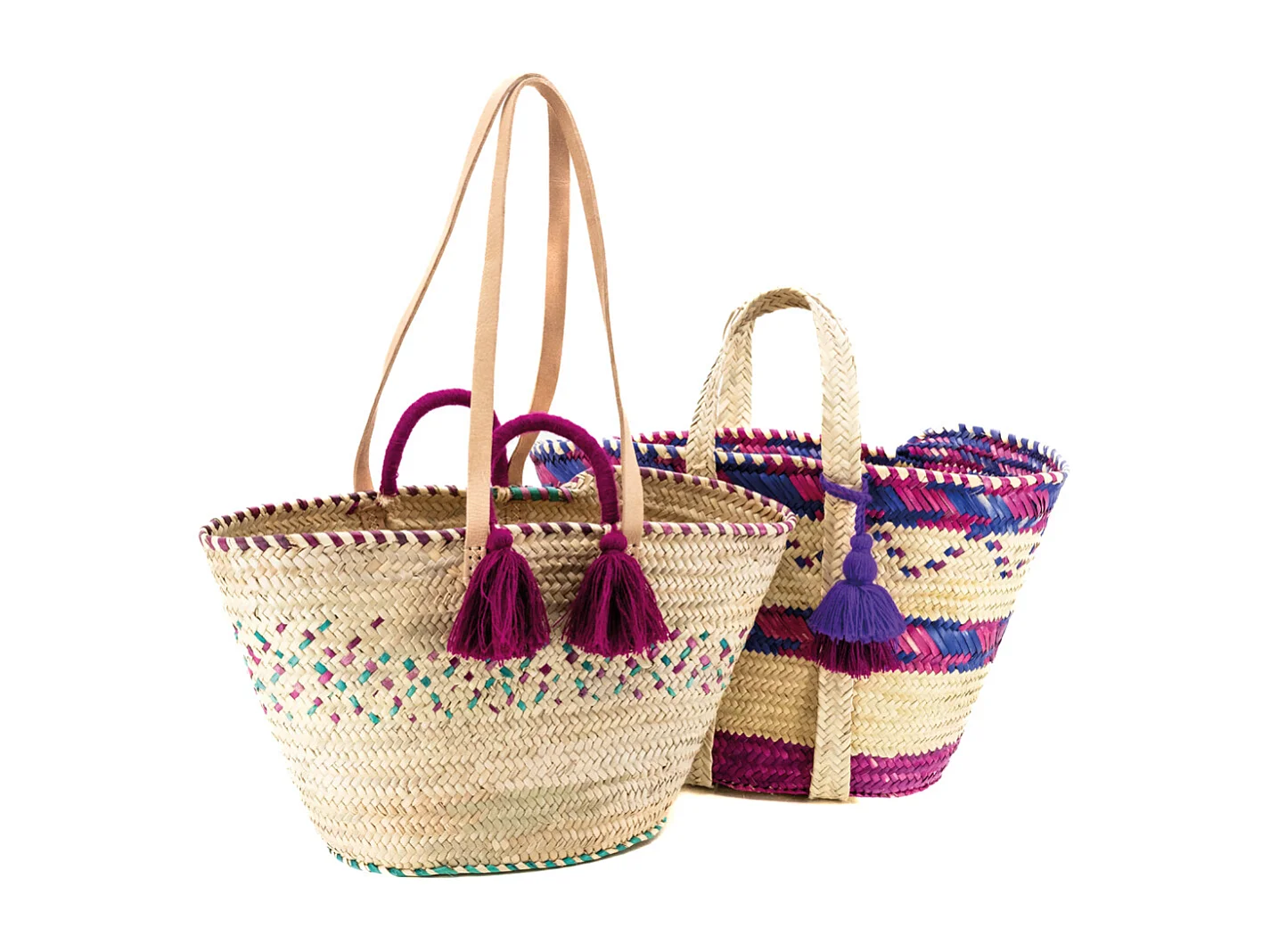 Sac en palmier naturel et coloré 1