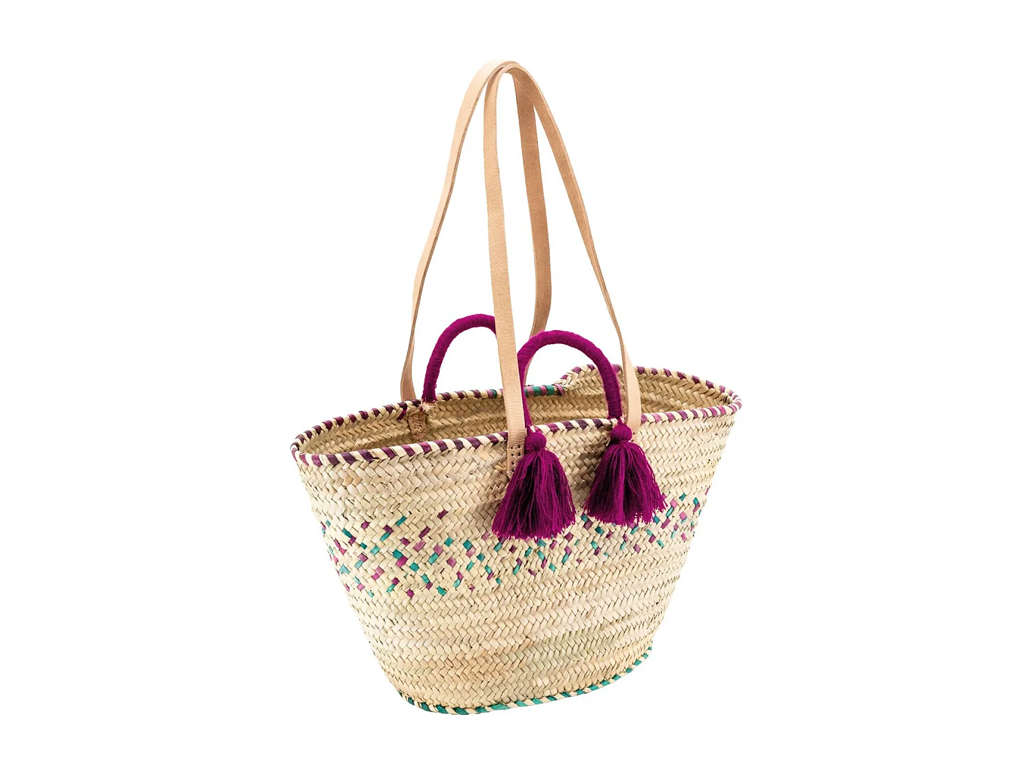 Sac en palmier naturel et coloré 2