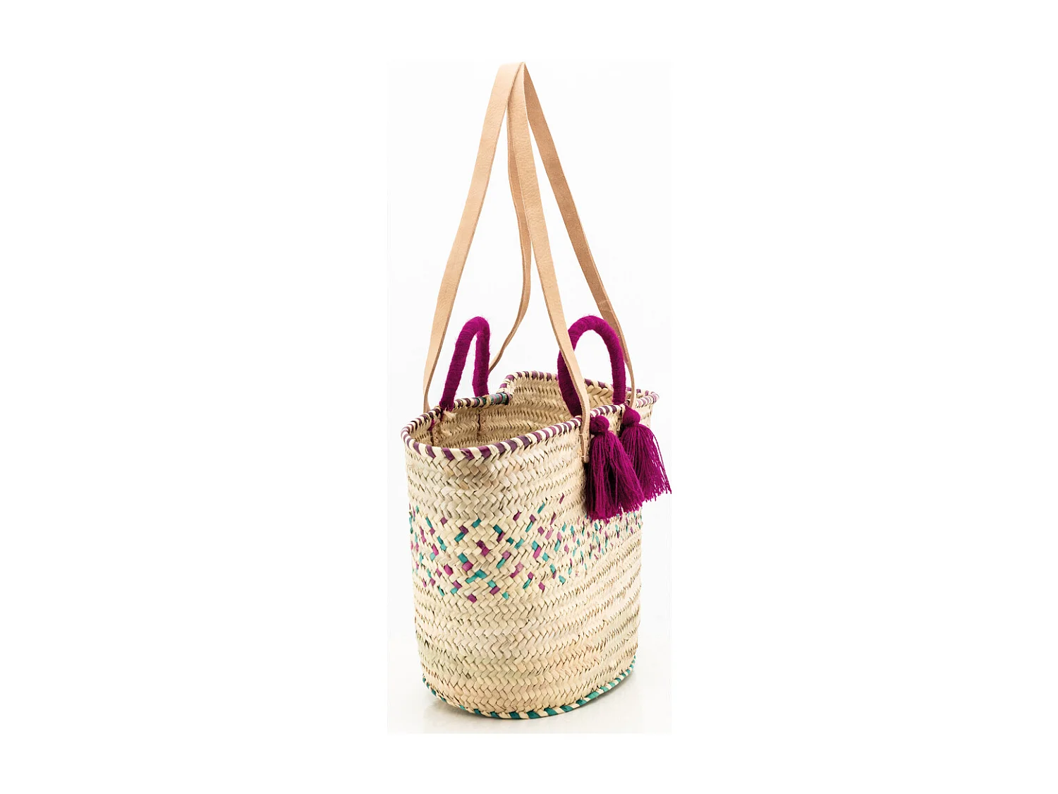 Sac en palmier naturel et coloré 2