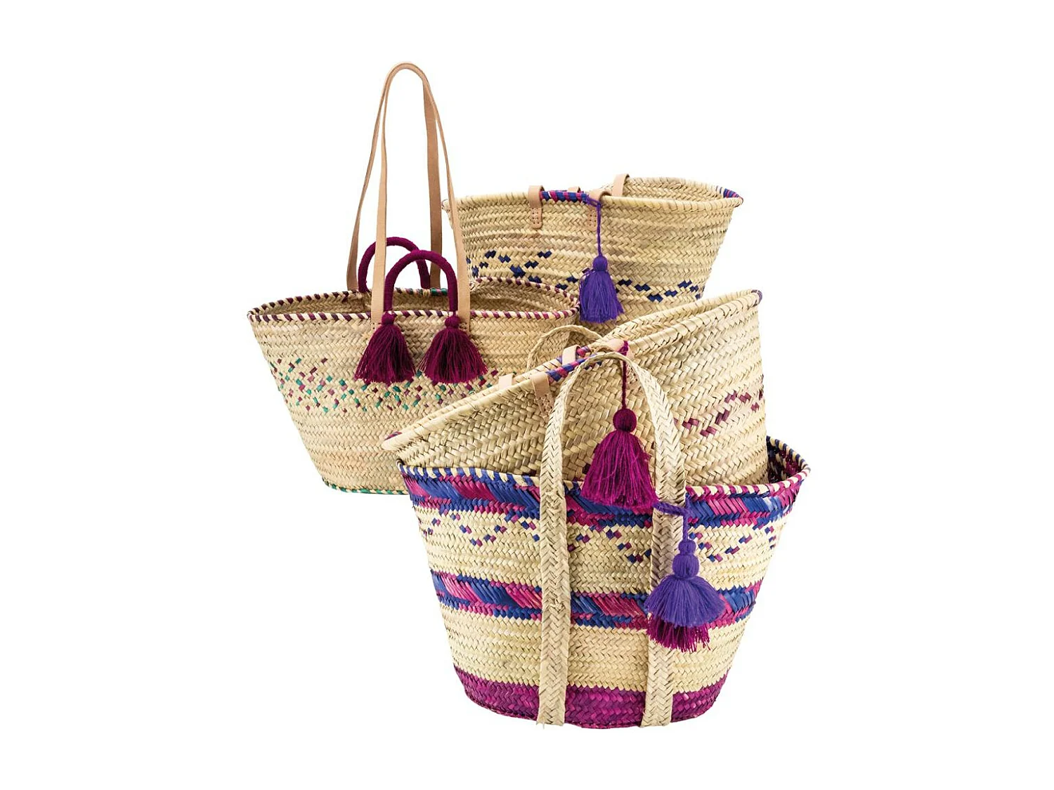 Sac en palmier naturel et coloré 2