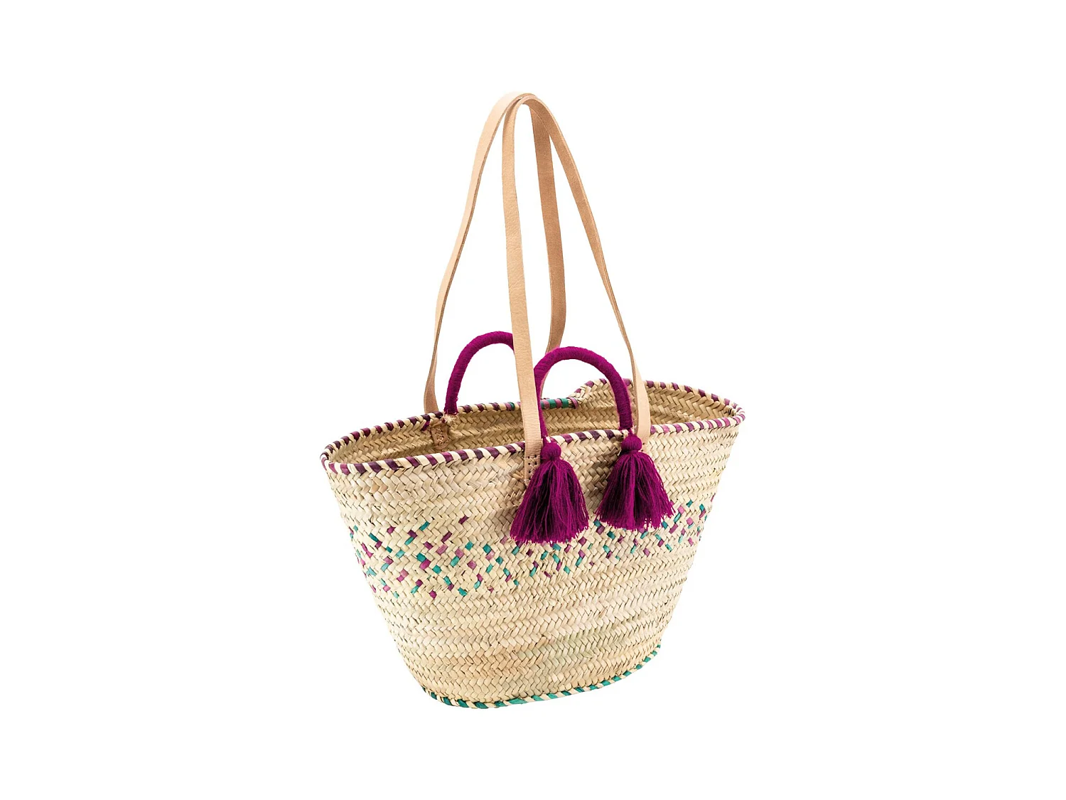 Sac en palmier naturel et coloré 2
