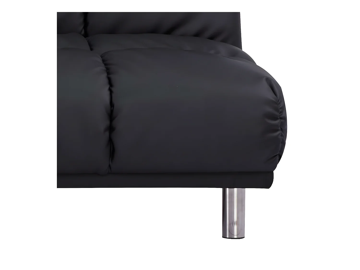 Hoekbank 2 zits + omkeerbare slaapbank links / rechts voor extra bed maat 120 x 229 cm in zwart PU - MILD