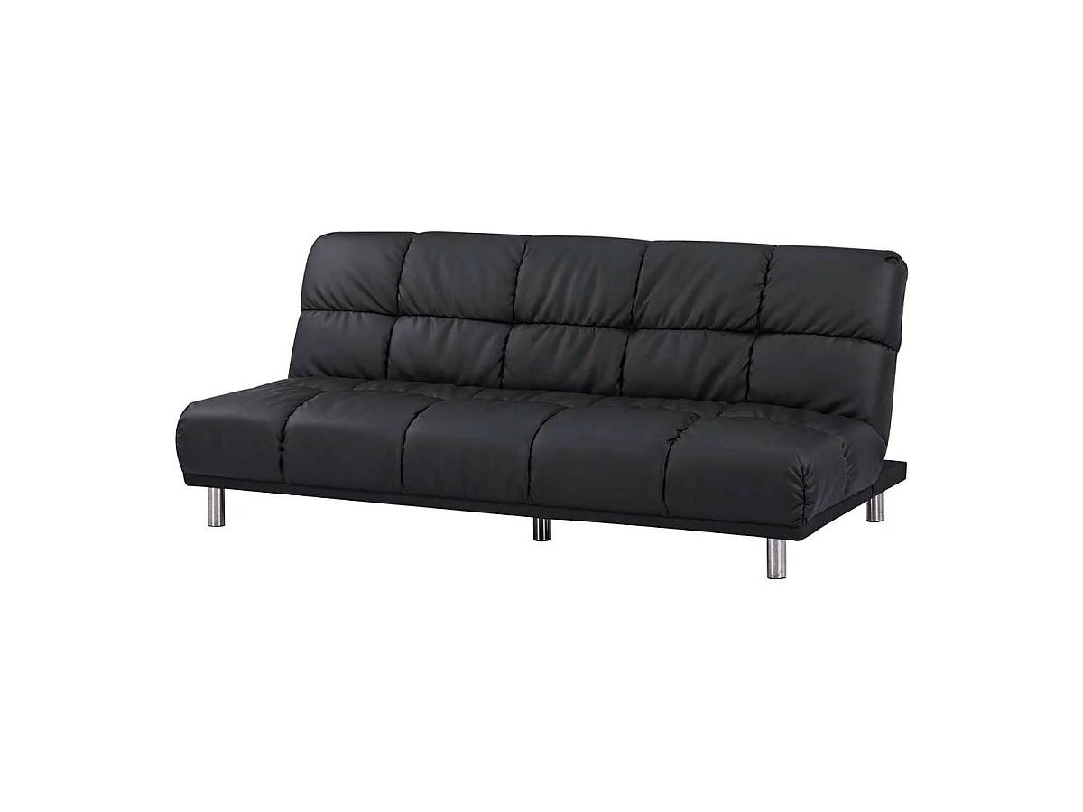 Retro-Schlafsofa mit Klick-Klack-Funktion für 3 Personen in schwarzer PU-Finish - MELLOW