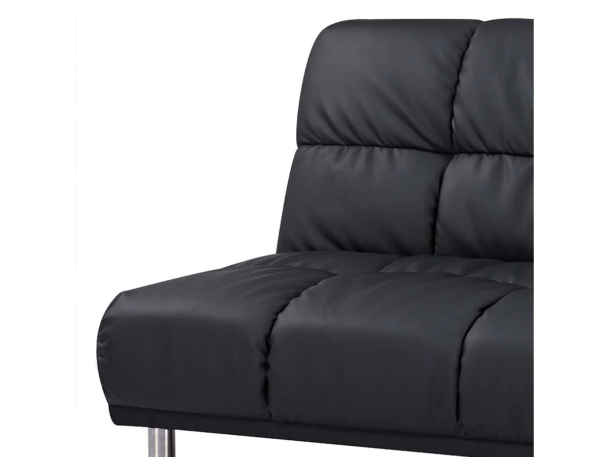 Retro-Schlafsofa mit Klick-Klack-Funktion für 3 Personen in schwarzer PU-Finish - MELLOW