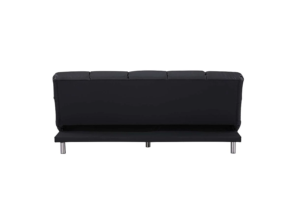Retro-Schlafsofa mit Klick-Klack-Funktion für 3 Personen in schwarzer PU-Finish - MELLOW