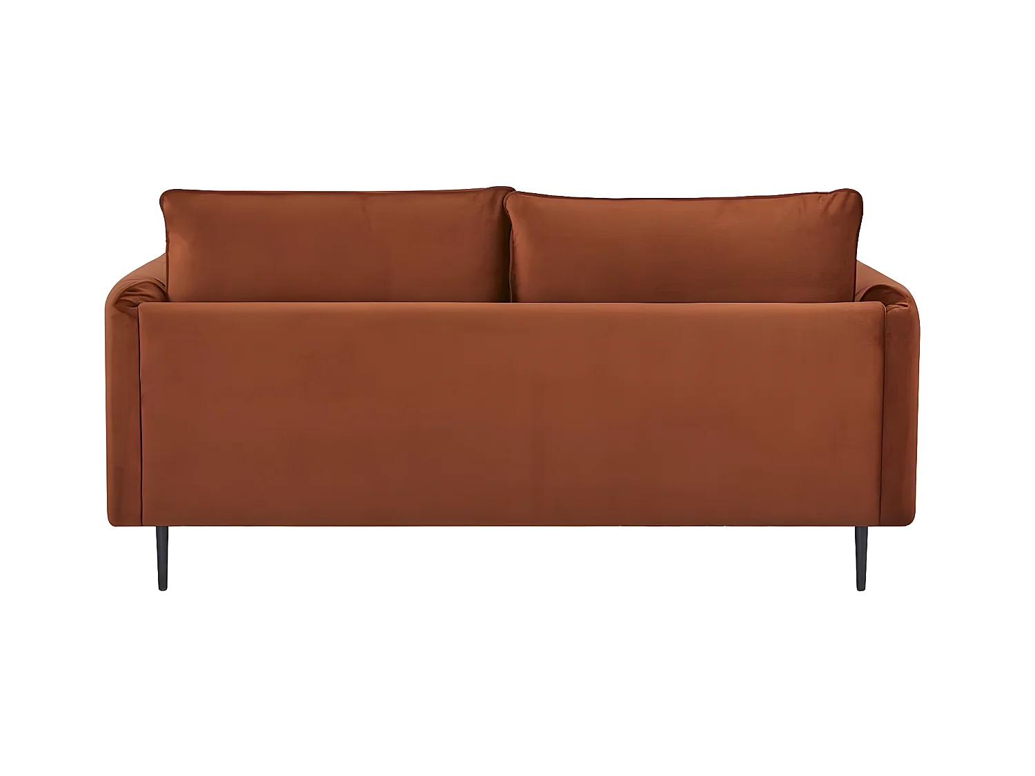 3-zitsbank, afmeting 180 x 90 x 86 cm, in terracotta fluwelen stof met metalen poten - YORK