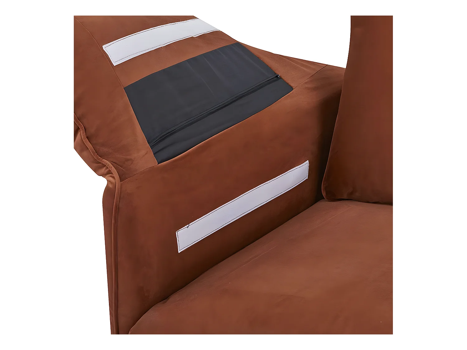 3-zitsbank, afmeting 180 x 90 x 86 cm, in terracotta fluwelen stof met metalen poten - YORK