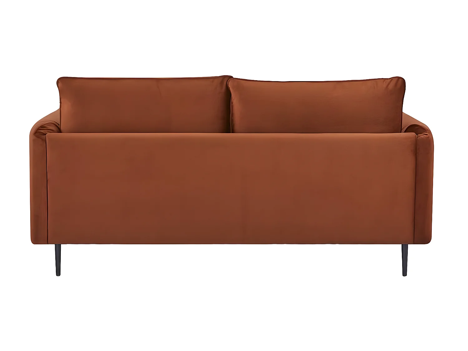 Canapé 3 places dimensions 180 x 90 x 86 cm en tissu velours couleur terracotta et pieds en métal - YORK
