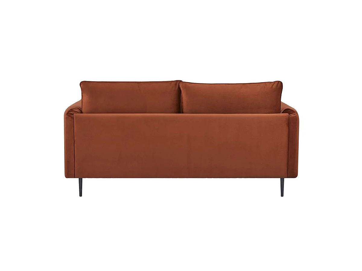 Sofá de tres plazas de terciopelo terracota YORK - Amplia comodidad y diseño moderno