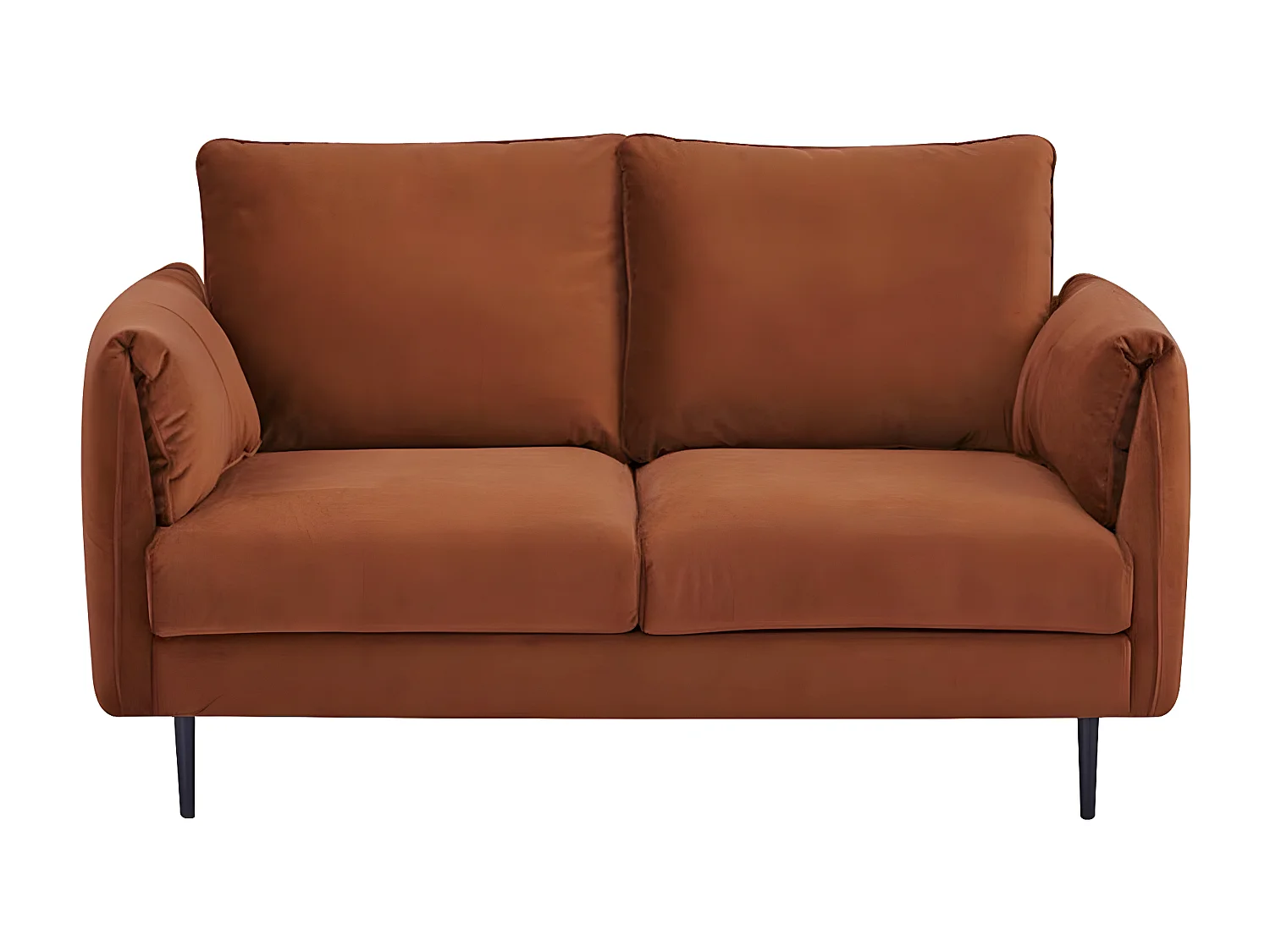 Sofá de dos plazas de terciopelo terracota YORK - Confort y elegancia para tu salón