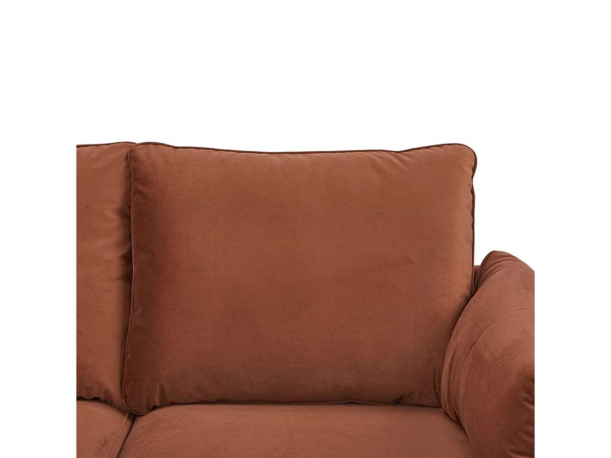 Sofá de dos plazas de terciopelo terracota YORK - Confort y elegancia para tu salón