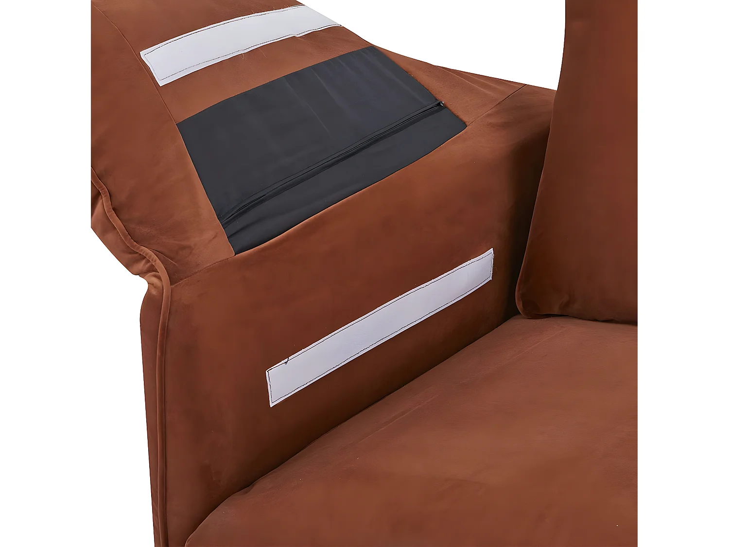 Canapé 2 places dimensions 145 x 90 x 86 cm en tissu velours couleur terracotta et pieds en métal - YORK