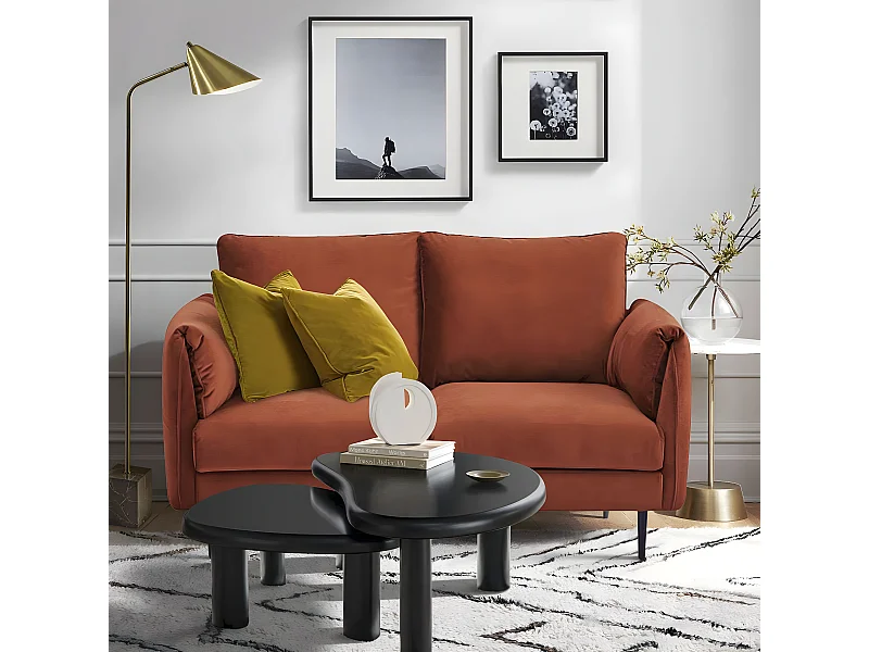Divano a due posti in velluto terracotta YORK - Comfort ed eleganza per il tuo salotto