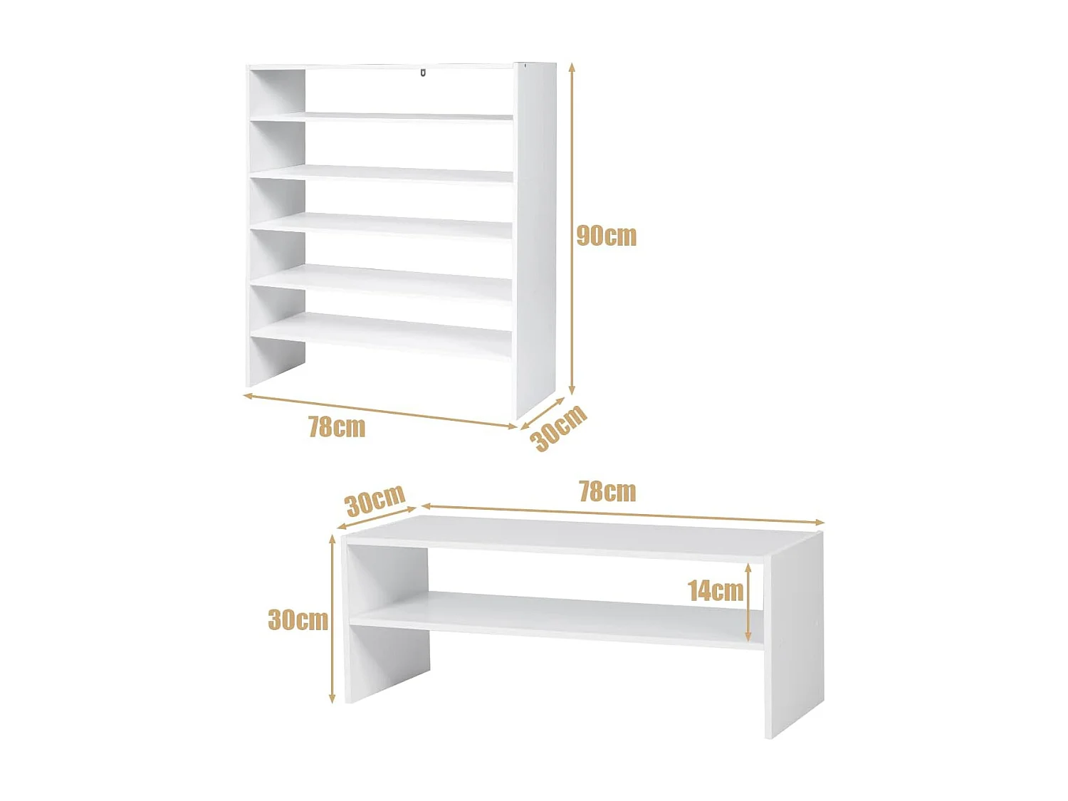 5-stufiger stapelbares Schuhregal