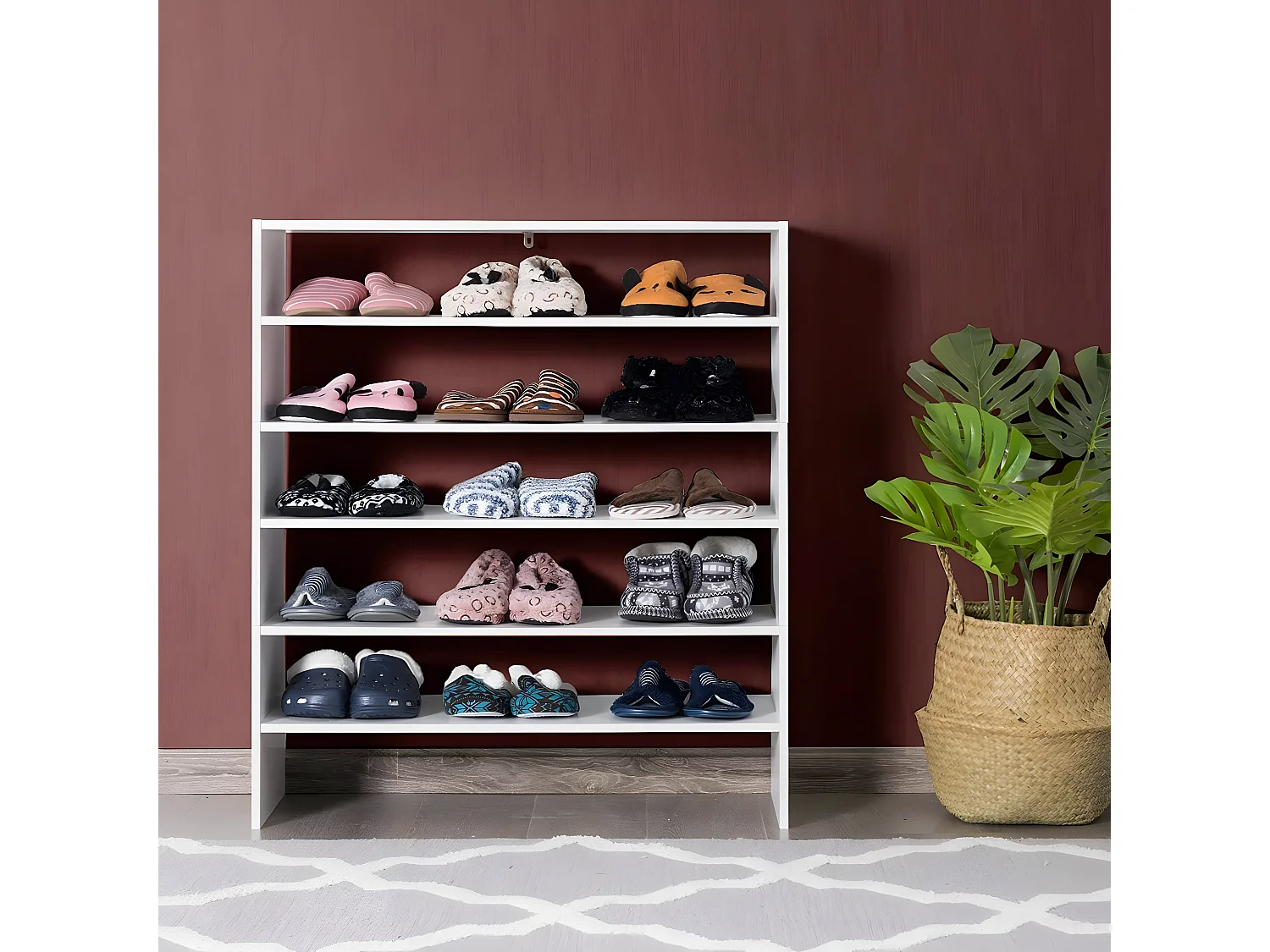 5-stufiger stapelbares Schuhregal