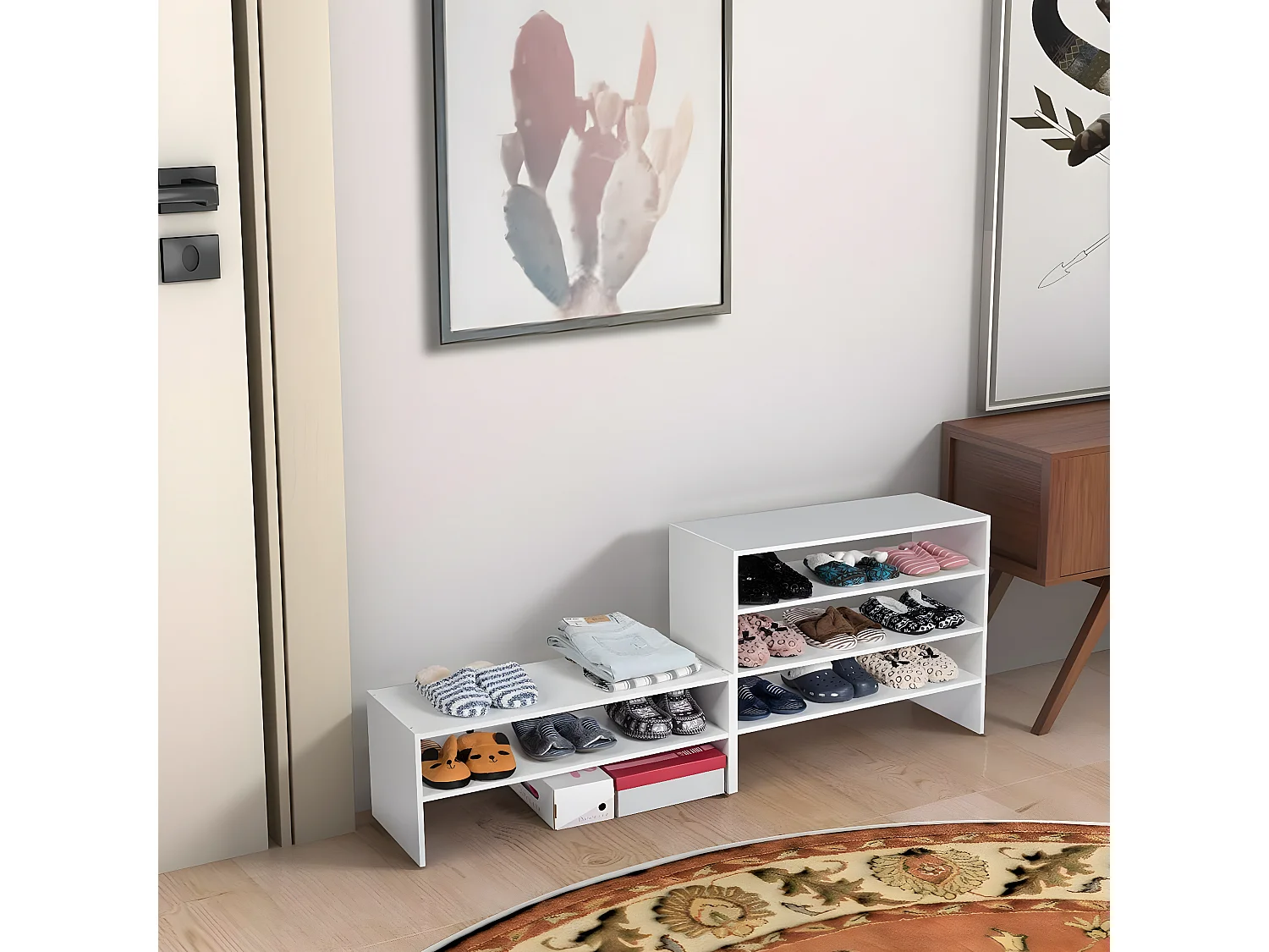 5-stufiger stapelbares Schuhregal