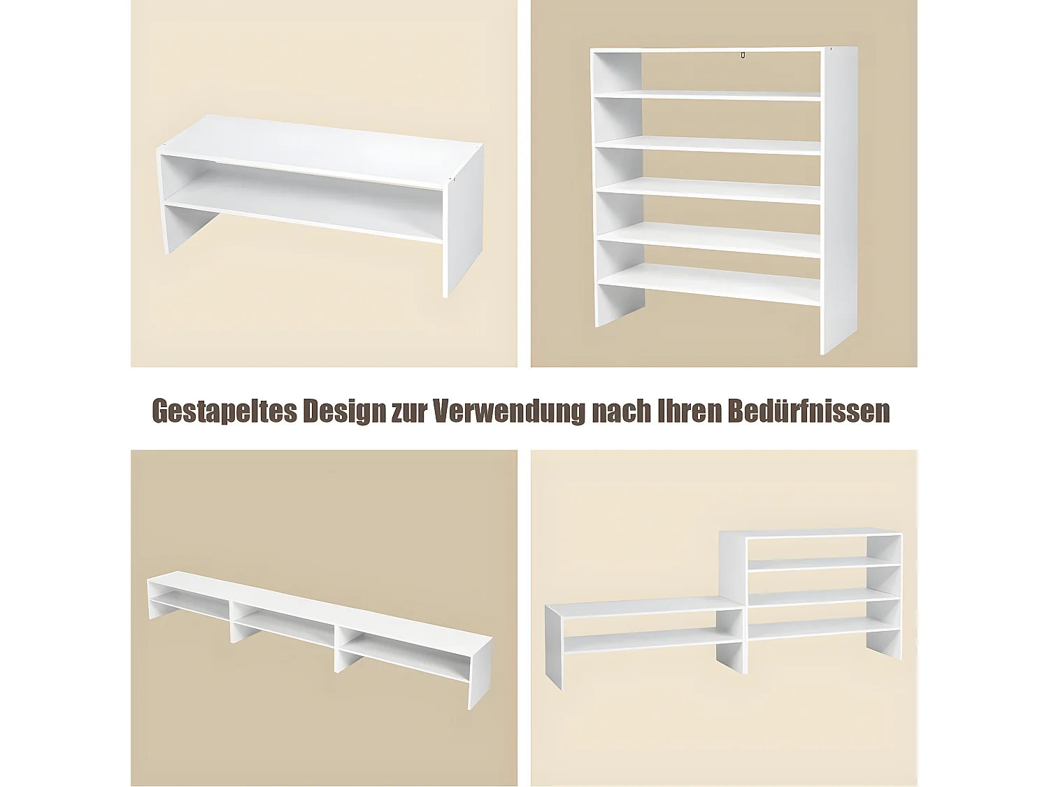 5-stufiger stapelbares Schuhregal