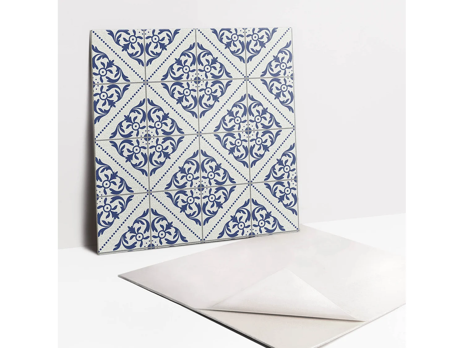 Carrelage autocollant - vinyle - Carrelage bleu portugais 9x30x30