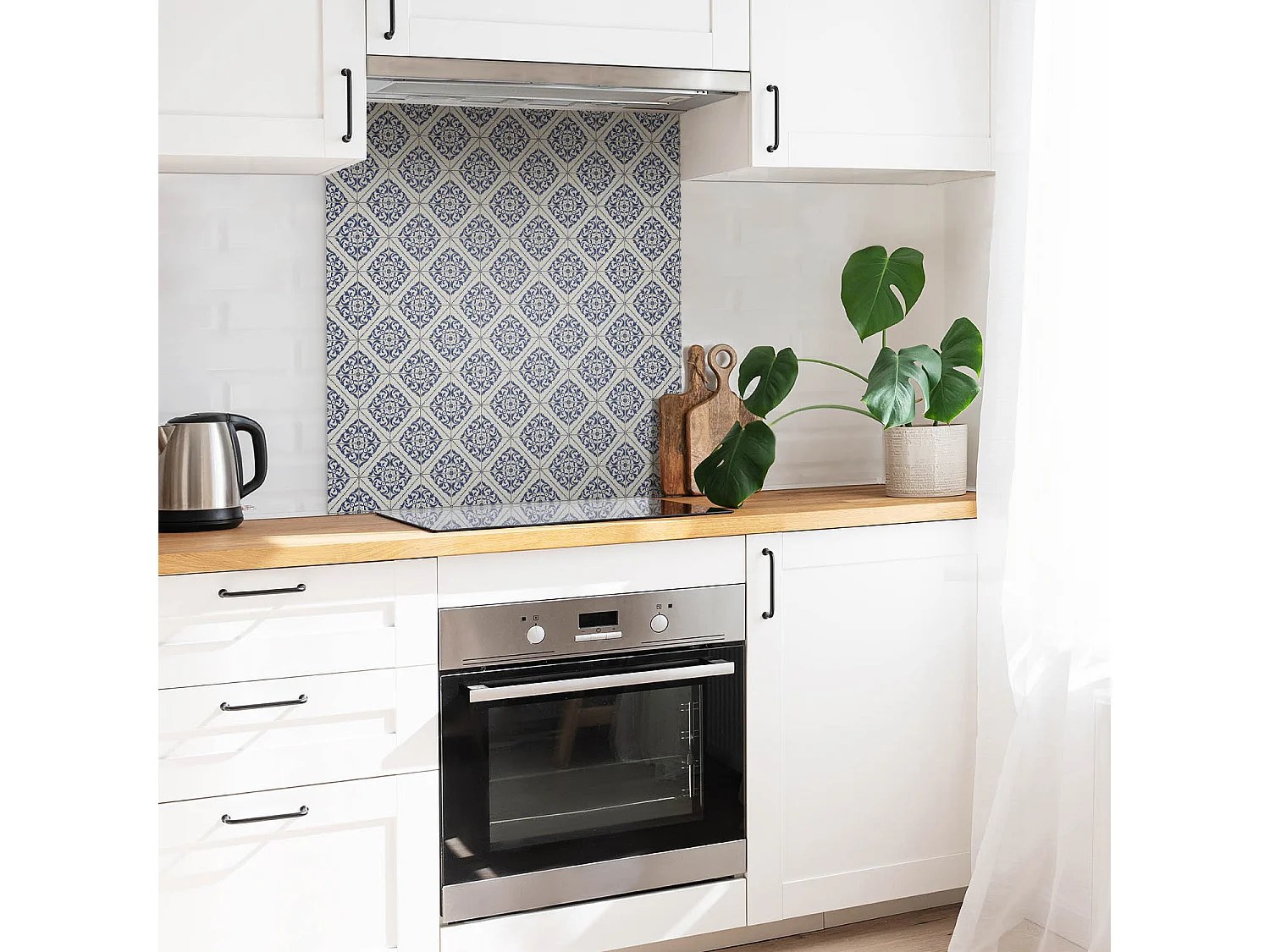 Selbstklebende Fliesen - Vinyl - portugiesische blaue Fliesen 9x30x30