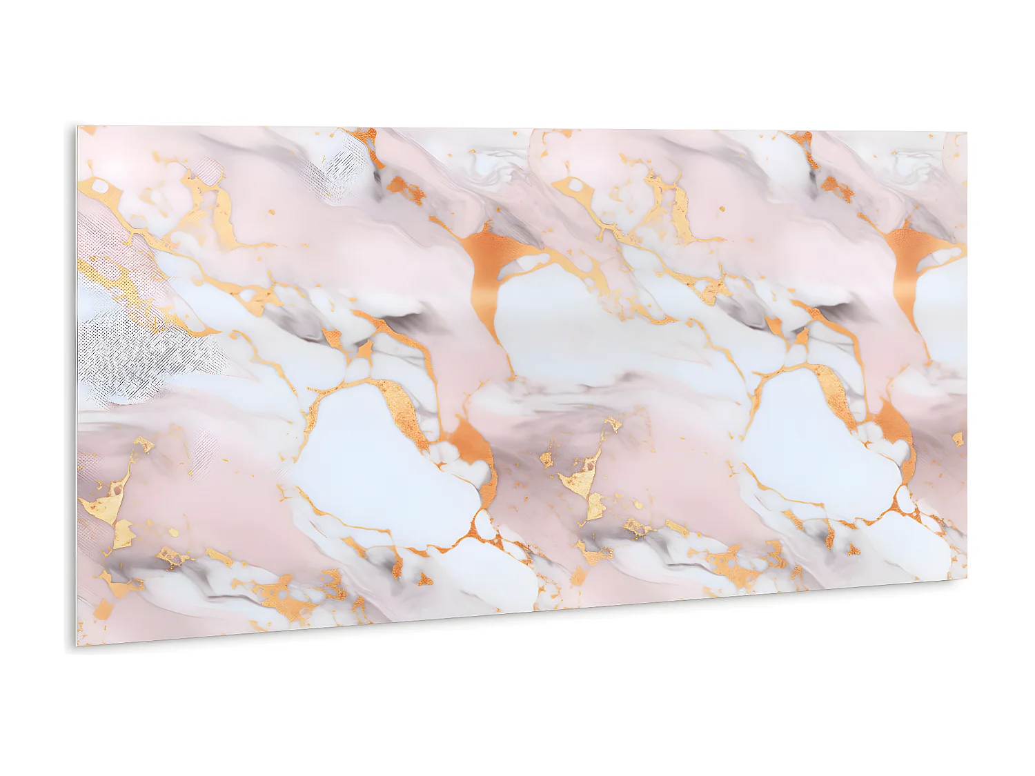 Selbstklebende wasserdichte Vinyl-Wandpaneele – Pastellmarmor und Gold 100 x 50 cm