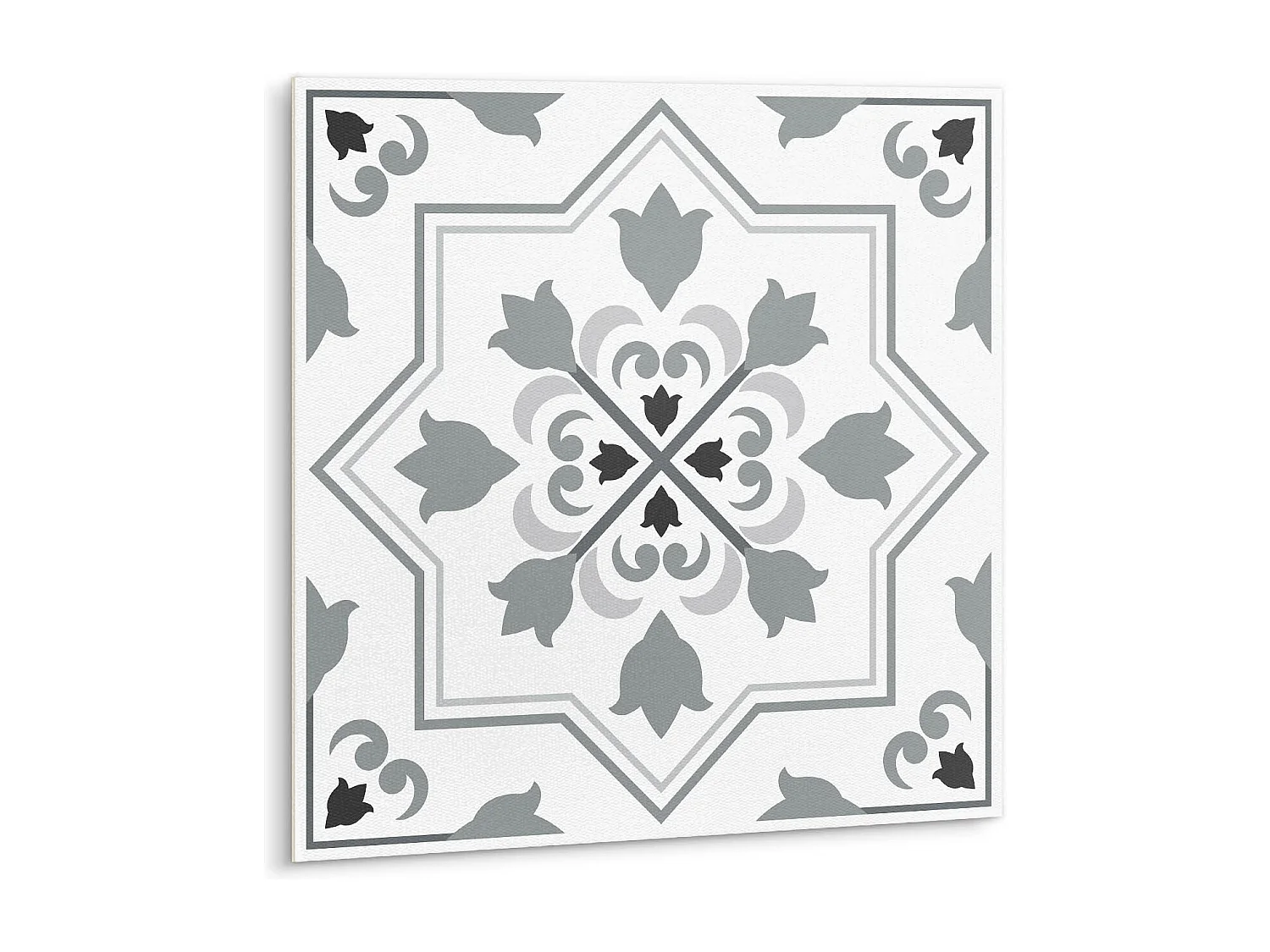 Selbstklebende Fliesen - Vinyl - Graues Ornament 9x30x30