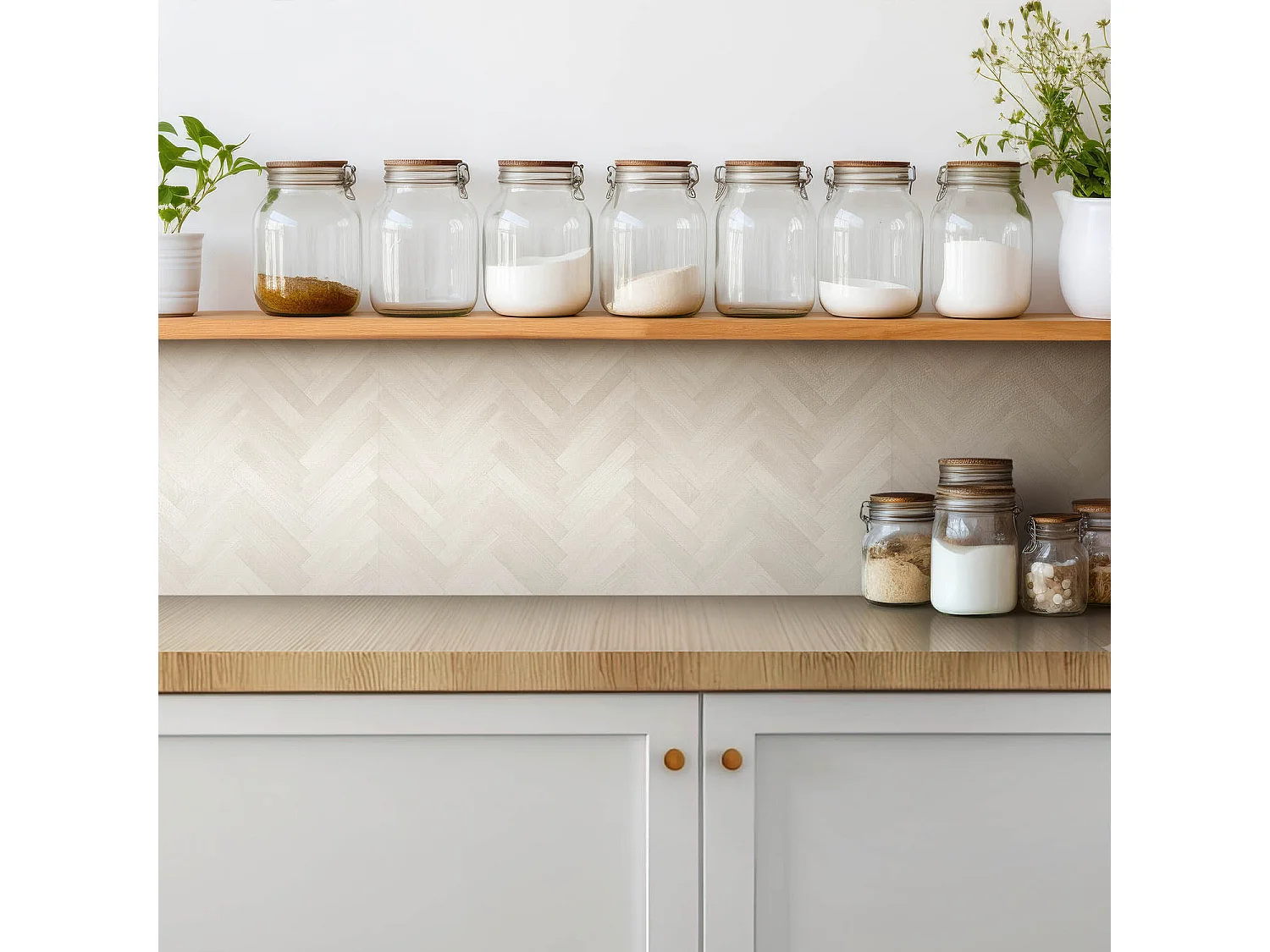 Selbstklebende Fliesen - Vinyl - Zartes, helles Parkett 9x30x30