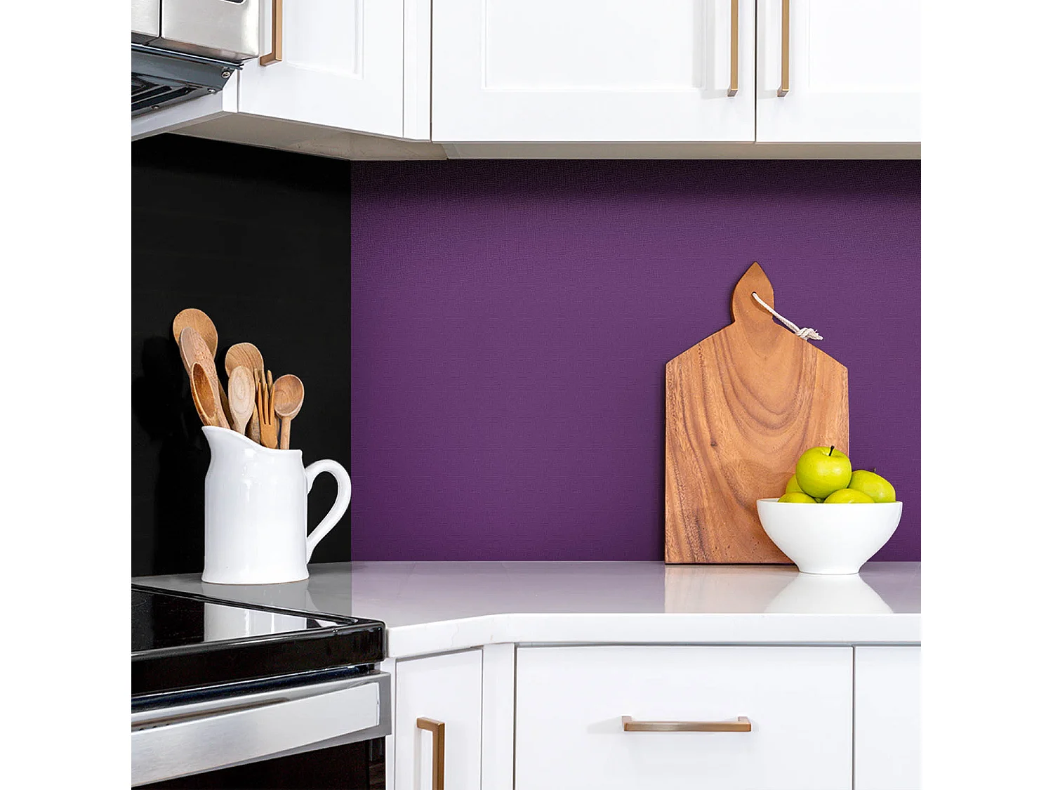 Panneaux muraux autocollants en vinyle imperméable - Coloris Violet 100 x 50 cm