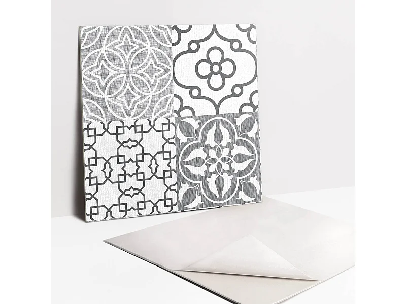 Selbstklebende Fliesen - Vinyl - Fliesen mit portugiesischem Motiv 9x30x30