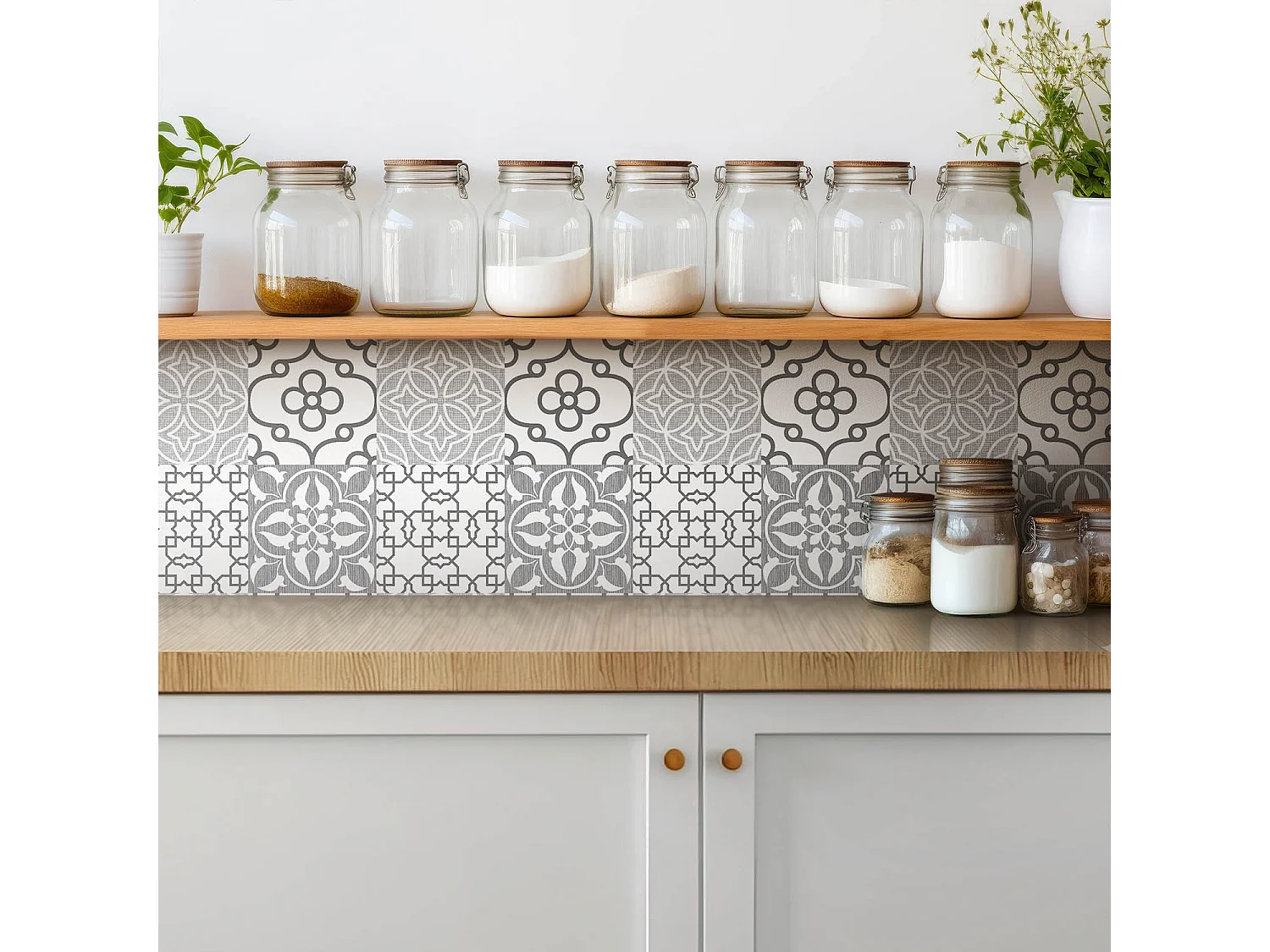 Selbstklebende Fliesen - Vinyl - Fliesen mit portugiesischem Motiv 9x30x30