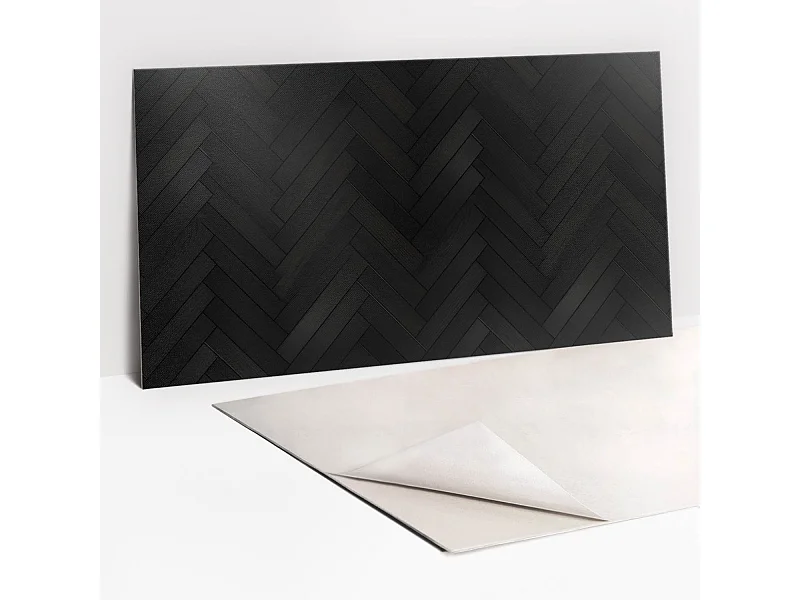 Selbstklebende wasserfeste Vinyl-Wandpaneele – Dunkles Parkett 100 x 50 cm