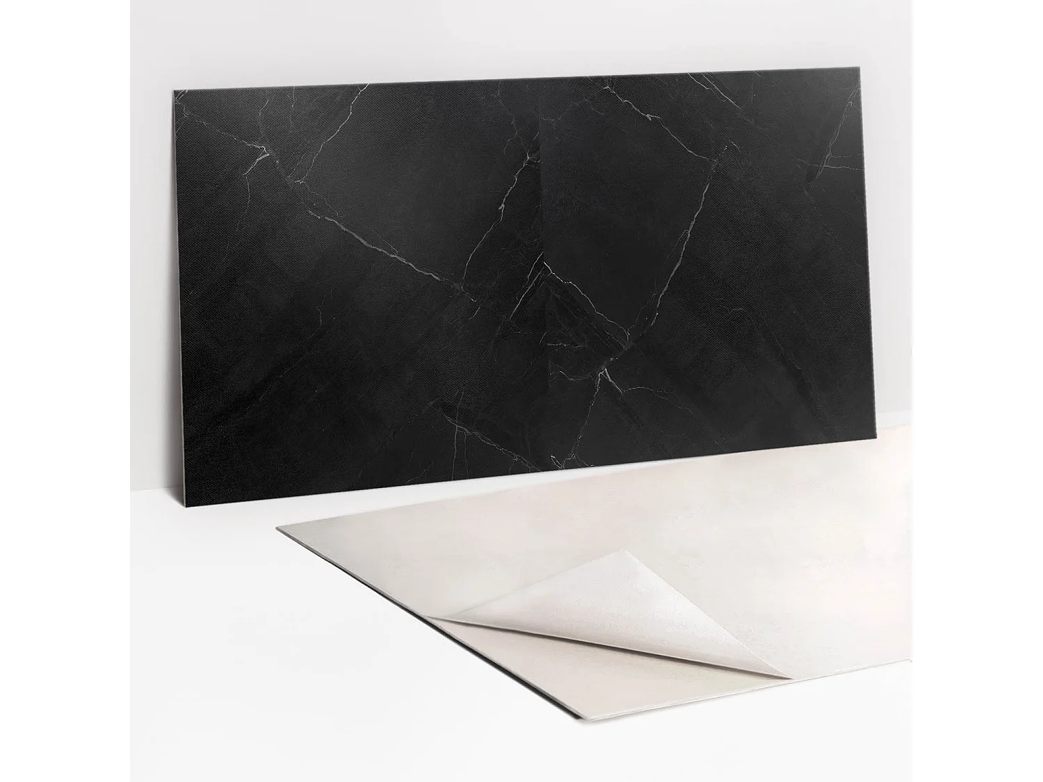 Panneaux muraux autocollants en vinyle imperméable - Marbre classique 100 x 50 cm