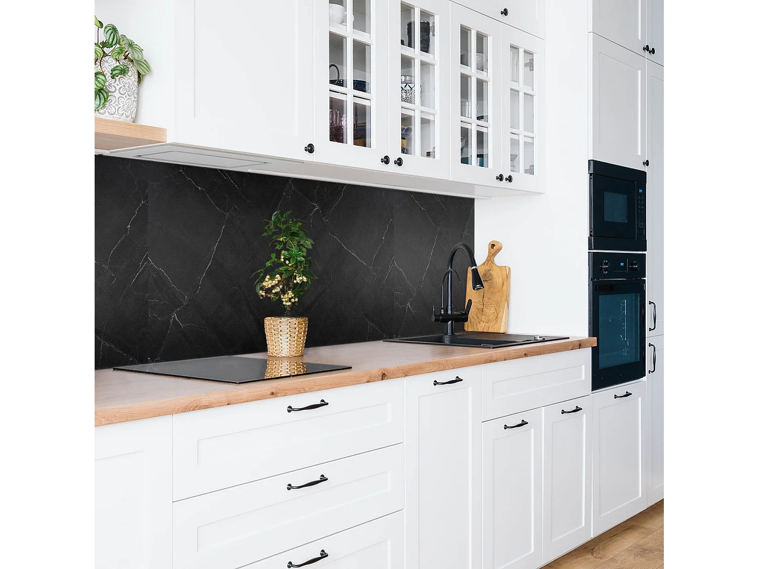 Panneaux muraux autocollants en vinyle imperméable - Marbre classique 100 x 50 cm