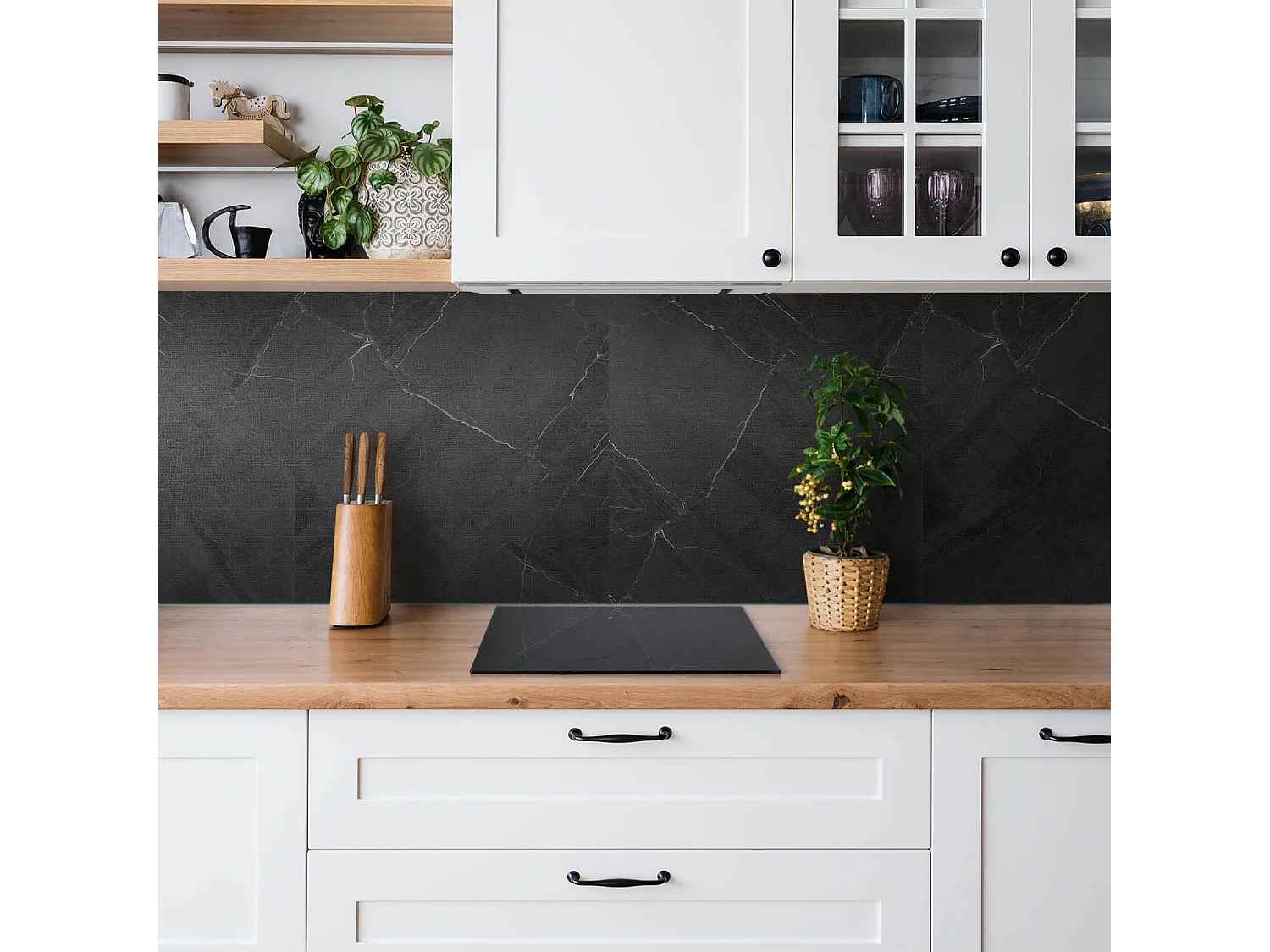 Panneaux muraux autocollants en vinyle imperméable - Marbre classique 100 x 50 cm