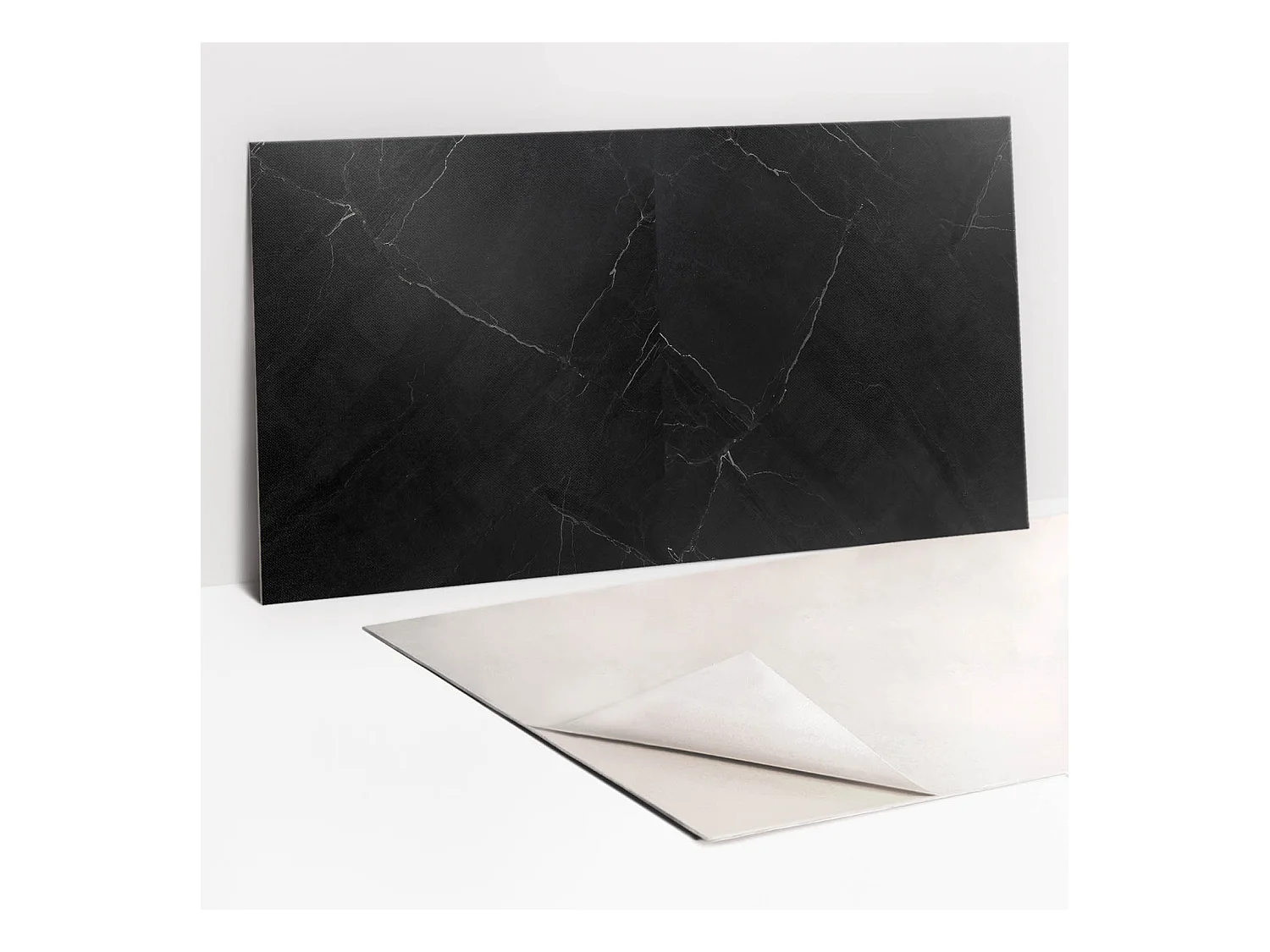 Panneaux muraux autocollants en vinyle imperméable - Marbre classique 100 x 50 cm