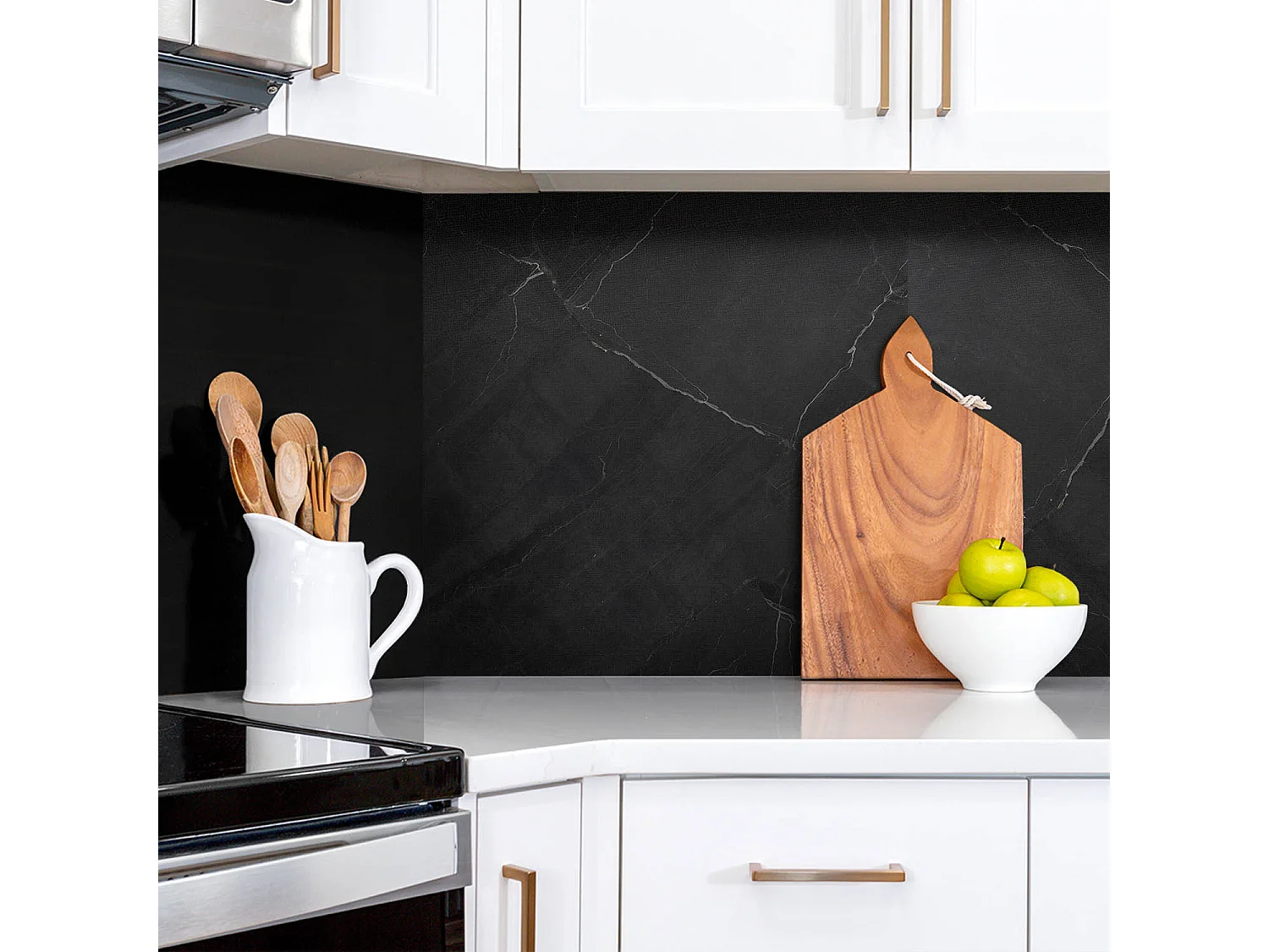 Panneaux muraux autocollants en vinyle imperméable - Marbre classique 100 x 50 cm