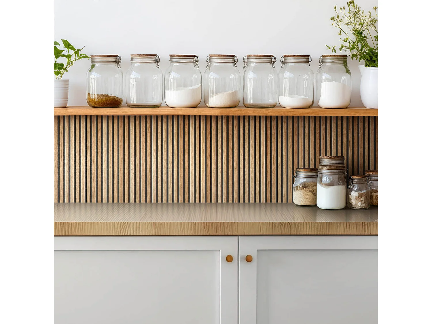 Selbstklebende Fliesen - Vinyl - Holzbretter, Lamellen 9x30x30